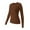Coffee, variant on Women's T-Shirts Women's Spring and Autumn Leisure Loose Fit Tight Elastic Solid Long Sleeve Round Neck T Shirt Top Womens Tops White