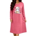 thumbnail image 6 of SimpleJoyi Womens Pajama Halloween Chest Print Long Sleeve Crewneck Midi Nightgown, 6 of 6
