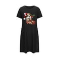 thumbnail image 5 of Sakmal Ultra-Soft Moomoo Dresses for Women Oversized Christmas Black Breathable Mumu Dress Crew Neck Short Short Sleeve Christmas Stocking Print Nightgowns S-2XL, 5 of 5