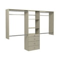 thumbnail image 6 of Easy Track Wood Laminate Deluxe Closet Organizer with Shelves and Drawers, Grey, 6 of 6