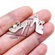 thumbnail image 4 of 10pcs Handmade Rhinestone Two Tone Ladies High Heels Pendant Pop Bracelet Earrings Accessories DIY Charm Jewelry Crafts Making, 4 of 5