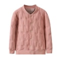 thumbnail image 1 of Boys Tshirts Toddlers Fall Winter Long Sleeve Warm Solid Button Down Jacket Pink 3-4 Years, 1 of 3