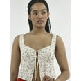 thumbnail image 4 of No Boundaries Tie-Front Woven Cotton Top, Women's, 4 of 5