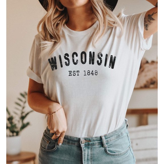 WISCONSIN EST1848 Graphic Short sleeve T-Shirt