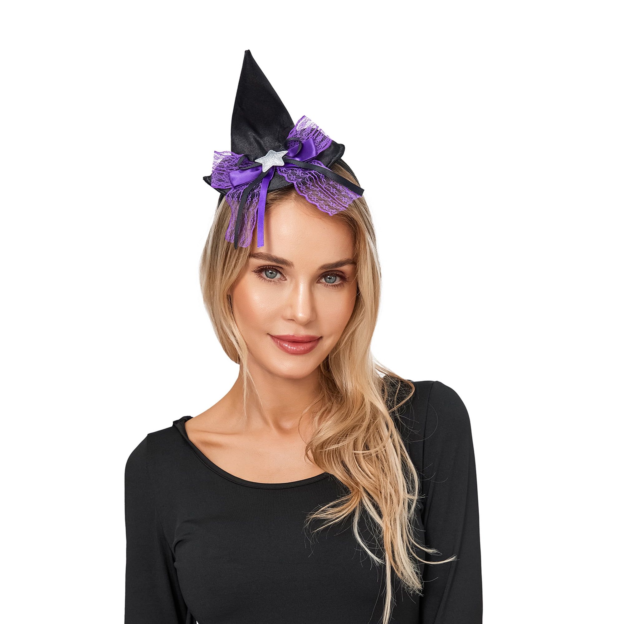 Sprifallbaby Halloween Witch Hat Headband Cosplay Hair Band Headpiece