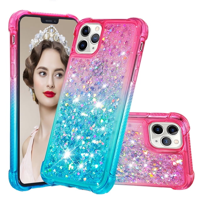 Funda para iPhone 11 PRO Transparente con Brillos Carcasa Protectora Antigolpes con Glitter Brillante