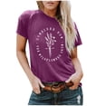 thumbnail image 1 of TSADFHJI Hauts Mignons pour Femmes Sortie Col Rond Été Mode Décontracté Manches Courtes avec Petite Fleur Imprimée T-Shirt en Coton Coloré L Rouge, 1 of 3