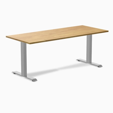 Desky Zero Rubberwood Office Desk - Light Oak / 72 X 30 Inches / Gray