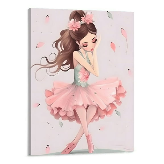 Shiartex Fall Decor Ballerina Girl Canvas Prints Wall Art Picture 16x20in