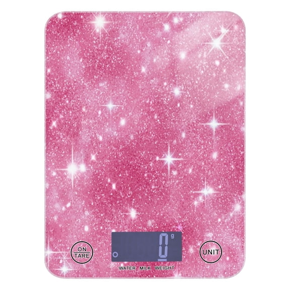 High Precision Digital Kitchen Scale Tempered Glass Food Scale Multifunction Scale Small Kitchen Appliances Pink Glitter Background