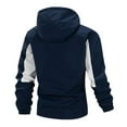 thumbnail image 3 of qelini Windbreaker Jacket for Men Long Sleeve Coats Colorblock Hooded Zip up Jackets Casual Workout Outwear for Running, 3 of 4
