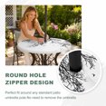 thumbnail image 4 of Round Outdoor Tablecloth with Umbrella Hole and Zipper, Black Branches Tablecloth with Elastic Waterproof, Botanical Dead Tree Birds Patio Table Covers for 31" - 35" Picnic Pool Tables, 4 of 9