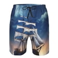 thumbnail image 3 of Balery Moonlit Night Sea Sailboat Traje de Baño Estilo Hawaiano para Hombre, Shorts de Secado Rápido con Bolsillos-Small, 3 of 6