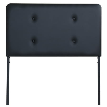 - GranRest Upholstered Faux Leather Headboard Steel Black, Twin size
