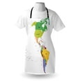 thumbnail image 3 of Map Apron Map of South and North America with Countries Capitals and Major Cities Colorful Design, Unisex Kitchen Bib Apron with Adjustable Neck for Cooking Baking Gardening, Multicolor, by Ambesonne, 3 of 3
