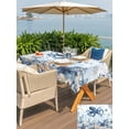 thumbnail image 5 of Outdoor Tablecloth with Umbrella Hole for Patio/Picnic/Party/Camping, Blue Octopus Coastal Waterproof Table Cloth Rectangle Table Cover Washable, Beach Starfish Nautical Coral Ombre (60"x 84"), 5 of 8