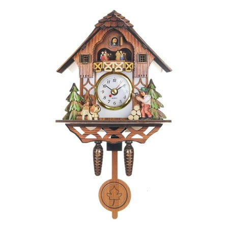 Traditional Wood Cuckoo Wall Clock For Living Room With Quiet Movement Decorative Wall Clock Accurate Movements