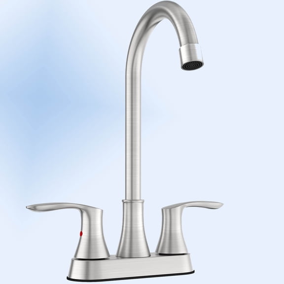Bar Sink Faucet Centerset Deck Mount, Brushed Nickel Bar Faucet for Sink, Prep Sink Faucet, Commercial Utility Laundry Kitchen Sink Faucet