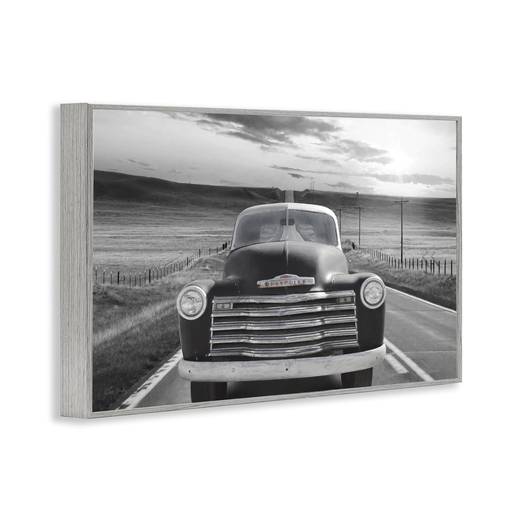 Stupell Industries Vintage Car Photography Transportation Photography Gray Framed Art Print Wall Art, 24 x 16