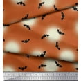 thumbnail image 3 of Soimoi Velvet Fabric Moon & Bat Halloween Print Fabric by The Yard 58 Inch Wide, 3 of 3