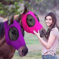 thumbnail image 1 of 2 Pieces Horse Fly Mask Horse Mask With Ears Smooth And Elasticity Fly Mask With Uv Protection (purple, Pink) Yw, 1 of 3