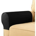 thumbnail image 3 of Dalrosia Sofa Armrest Cover, Stretch Armchair Slipcover, PU Leather Anti-Slip Furniture Protector for Sofa Chair Recliner Couch Loveseat, Set of 2, 3 of 6