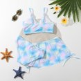 thumbnail image 2 of Gyratedream Big Girls Mermaid Print 3-Piece Swimsuits Child Bikini Bathing Suit with Cover Up Beach Skirt, 2 of 8