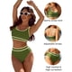 thumbnail image 5 of WILLBEST Traje de Baño de Dos Piezas para Mujer, conjuntos de Bikini de Cintura Alta para Mujer, Traje de Baño deportivo de Dos Piezas con Bloques de Color, Trajes de Baño de Corte Alto, 5 of 6