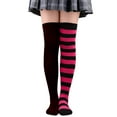thumbnail image 1 of Womens Long Socks Color Matching Striped Thigh High Socks Over The Knee Socks Festival Christmas, 1 of 2