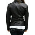 thumbnail image 2 of Women's Genuine Black Lambskin Leather Motorcycle Jacket Stylish Coat W486, 2 of 3