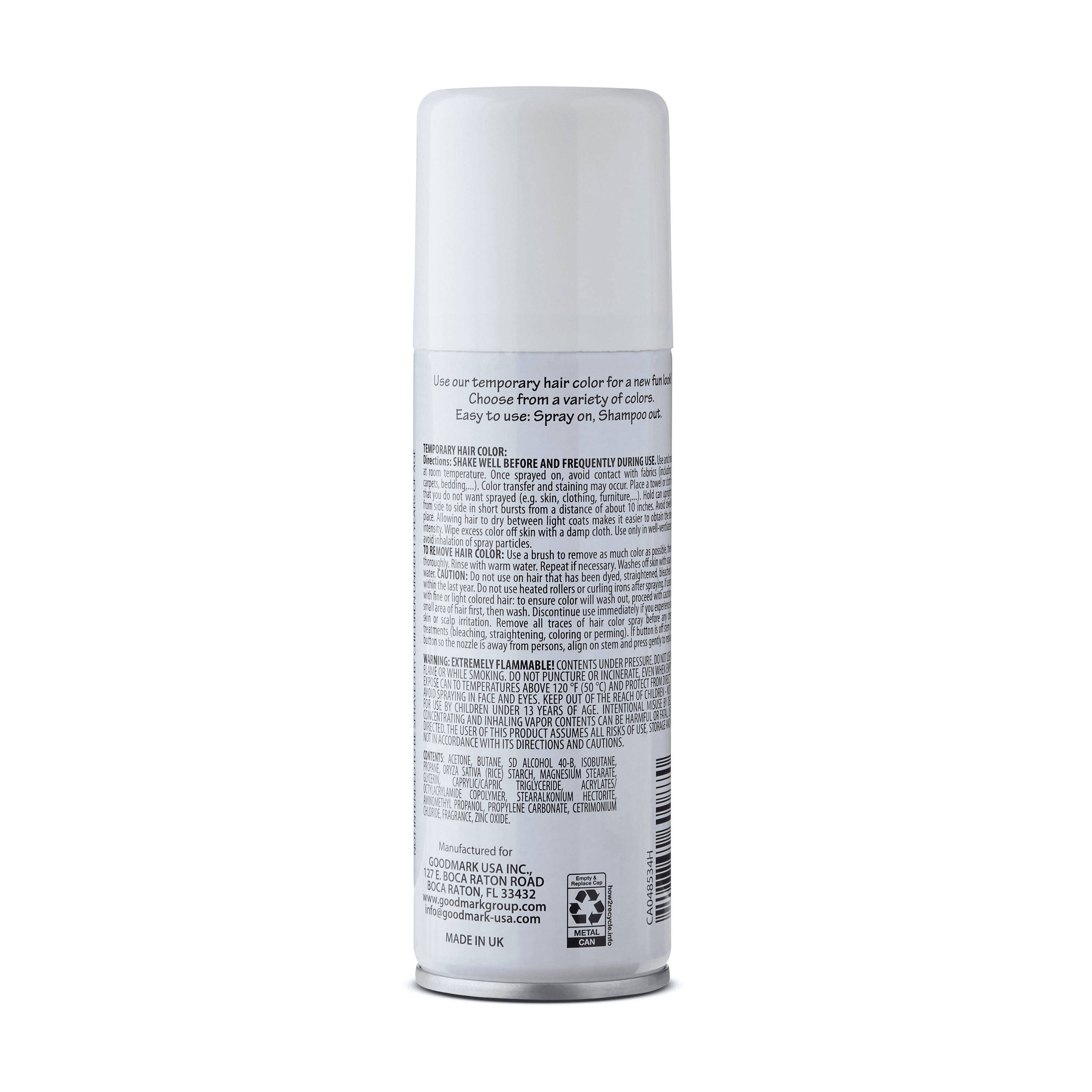 White Hair Spray, Halloween Accessory, Temporary Color, 3oz,  by Goodmark USA