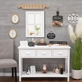 thumbnail image 4 of XUCP-Rustic White Small Window Pane Mirror 11 X 16 Inch, Wall Hanging Distressed Finish Bedroom Decor, Wooden Frame Mirror for Entryway Kitchen, Farmhouse Window Mirror for Living Room Bathroom, 4 of 4
