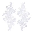 thumbnail image 1 of Uxcell 2 Pcs Apliques de Encaje de Flores 3D Parche de Encaje Bordado Adición de Embellecimientos para Vestido de Novia Ropa Accesorios de Manualidades Decoración de Encaje, Blanco Brillante (23cm), 1 of 7