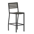 thumbnail image 2 of BizChair Commercial Grade Bar Height Stool, All-Weather Outdoor Bar Stool with Faux Wood Poly Resin Slats and Aluminum Frame, Gray Wash, 2 of 11