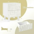 thumbnail image 7 of GVN Nightstand with Drawers and 3D Geometric Patterns, Bedside Table for Living Room, Bedroom, White, 7 of 7