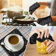 thumbnail image 4 of Black Star Moon Pattern Kitchen Oven Mitt and Pot Holder Sets 2 Pcs for Baking, Cooking and Grilling, Heat Resistant Up To 392 °F, 4 of 7