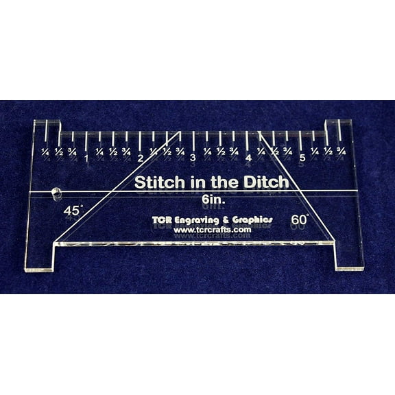 6" "Stitch in the Ditch Ruler Template 1/4"- Clear Acrylic - Quilting/sewing