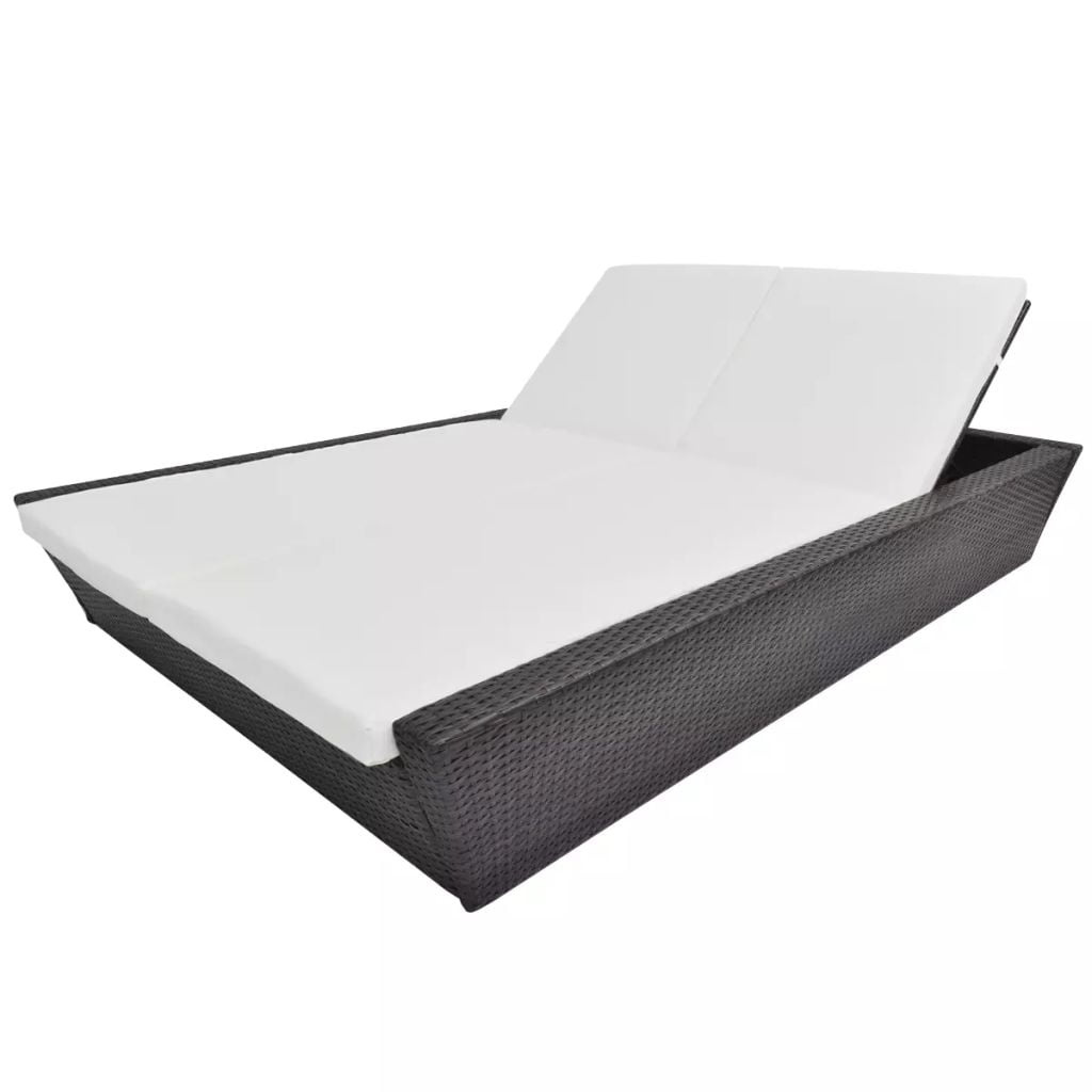 Kepooman Outdoor Adjustable Poly Rattan Daybed with Cushion for Patio Beach, Brown Kepooman Outdoor Adjustable Poly Rattan Daybed with Cushion for Patio Beach, Brown