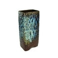 thumbnail image 2 of HomeRoots Decor Contemporary Rectangular Distressed Ceramic Pot, Brown and Blue, 2 of 8