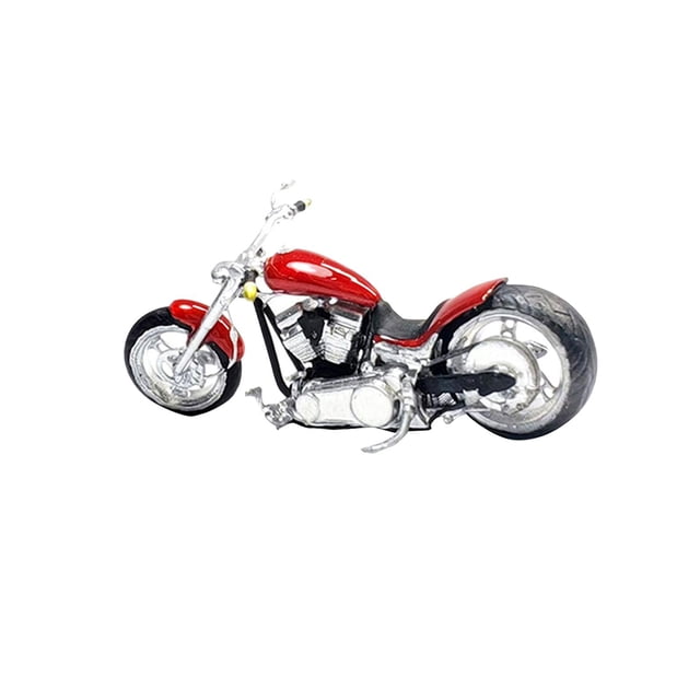 Modèle de Moto en Résine 1/64 Peint Modèle de Véhicule Figurines Diorama Figurines pour Rouge