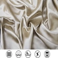 thumbnail image 2 of Juego de sábanas de satén Luxbedding, tamaño king, color topo, 4 piezas, 2 of 6
