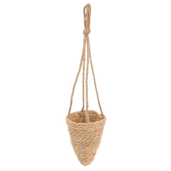 Masteelf Hanging Seagrass Plant Basket For Home Decor Balcony And Garden Woven Rattan Flowerpot Wall Hanging For Greenery And Artificial Plants