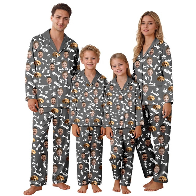 Ensemble de Pyjamas Assortis pour la Famille pour Parents et Enfants – Tenue de Pyjama Douillette pour Se Détendre et des Nuits de Rapprochement Confort Personnalisable pour la Maison