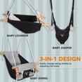 thumbnail image 4 of 2-in-1 Baby Bouncer Jumper & Toddler Swing, Montessori Wooden Swing Set with Stand for Outdoor/Indoor, Suitable for Kids Up 3 Yrs, 4 of 8