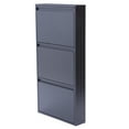 thumbnail image 3 of Shoe Cabinet Modern Storage Rack with 3 Flip Doors Organizer Holds 9 Pair Shoes, 3 of 12