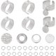 thumbnail image 1 of Anillo de dedo gótico punk con cadena, plata, acero inoxidable, abierto, ajustable, apilable, llamativo., 1 of 9