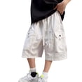 thumbnail image 2 of UACY Cargo Shorts Boys Y2K Baggy Knee Length Athletic with Pockets Hiking Waterproof Black Pants Summer Outfits ﻿, 2 of 6