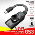 thumbnail image 3 of Adaptador Tarjeta GS3 7 1 Canales Externos Audio USB 3 5mm para PC, 3 of 5