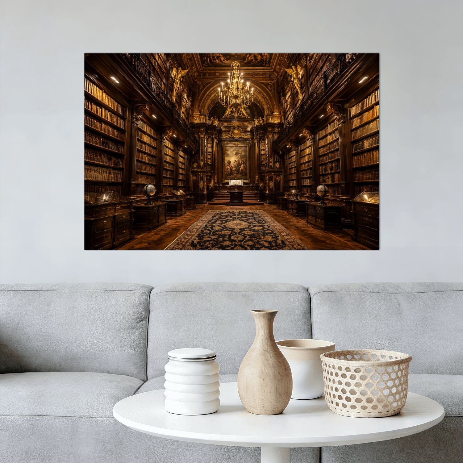 Kitchen Backsplash Peel and Stick Wall Murals Majestic Medieval Chandelier Gold Illumination Removable Mural 35.4"W x 23.6"H, Oil Proof Vinyl Wallpaper for Fireplace & Behind Stove