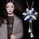 thumbnail image 5 of Flower Shape Pendant Necklace Fashion Beautiful Alloy Blue Enamel Jewelry Gifts for Women Girls---Model code 30794, 5 of 5